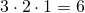 3\cdot 2\cdot 1=6