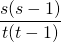 \displaystyle\frac{s(s-1)}{t(t-1)}